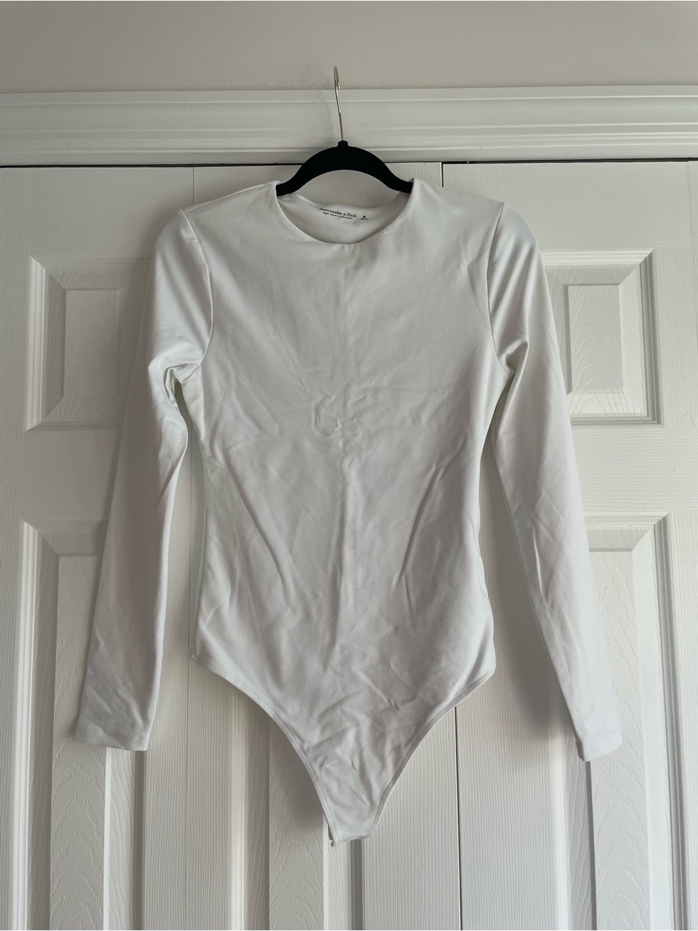 Abercrombie & Fitch White Long-Sleeve Bodysuit